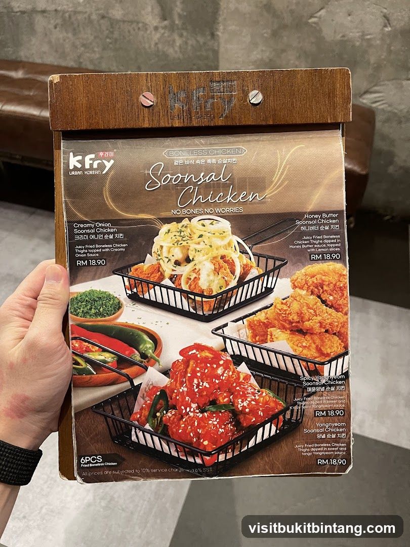 Soonsal Chicken Menu