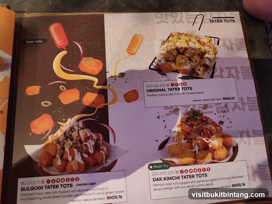 Tater Tots Menu
