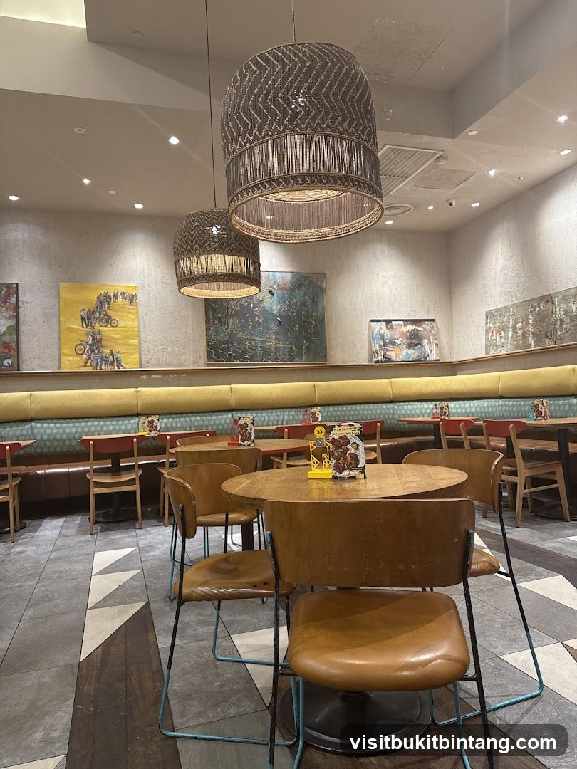 Restaurant Interior with Artwork and Seating