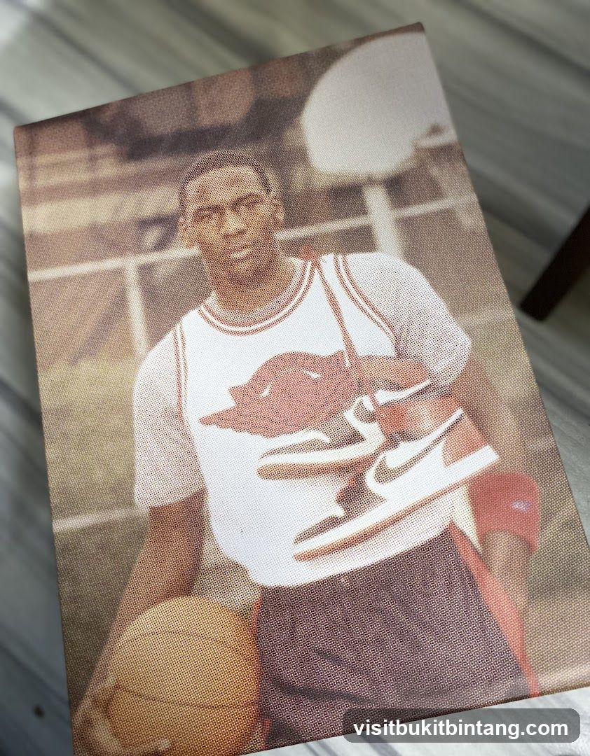 Michael Jordan with Basketball and Sneakers