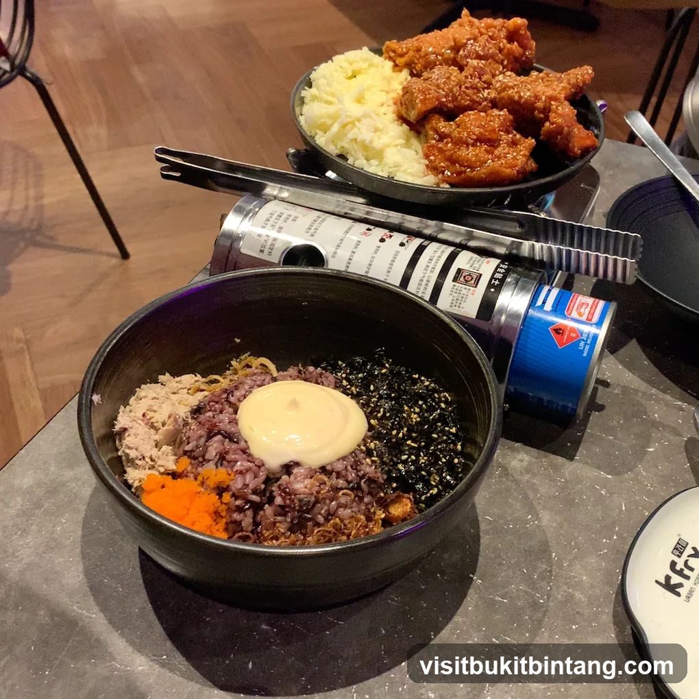 Korean Fried Chicken and Bibimbap
