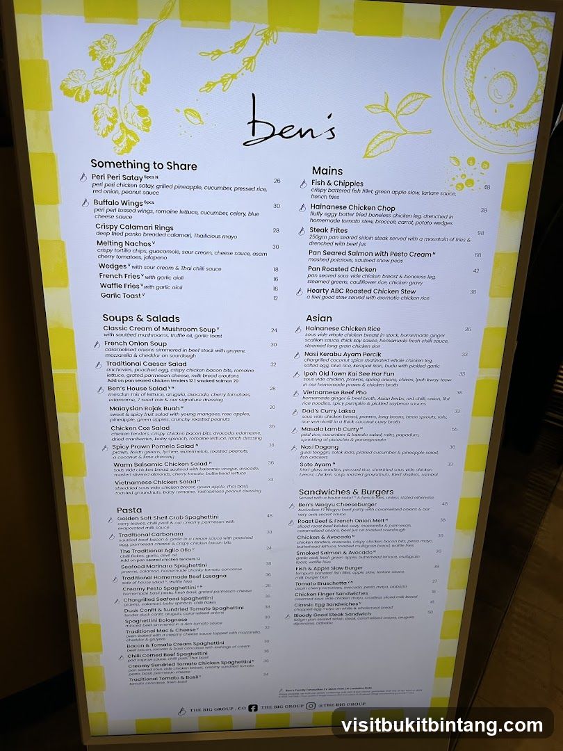 Ben's Menu