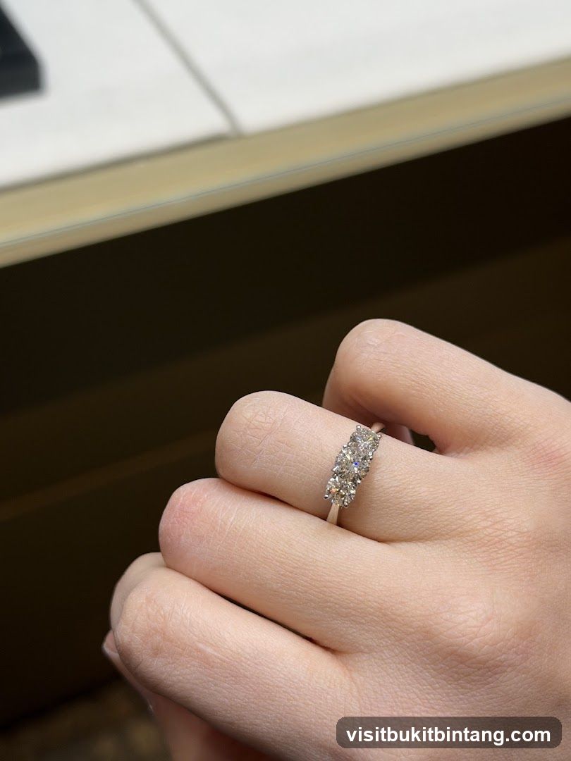 Diamond ring on a hand