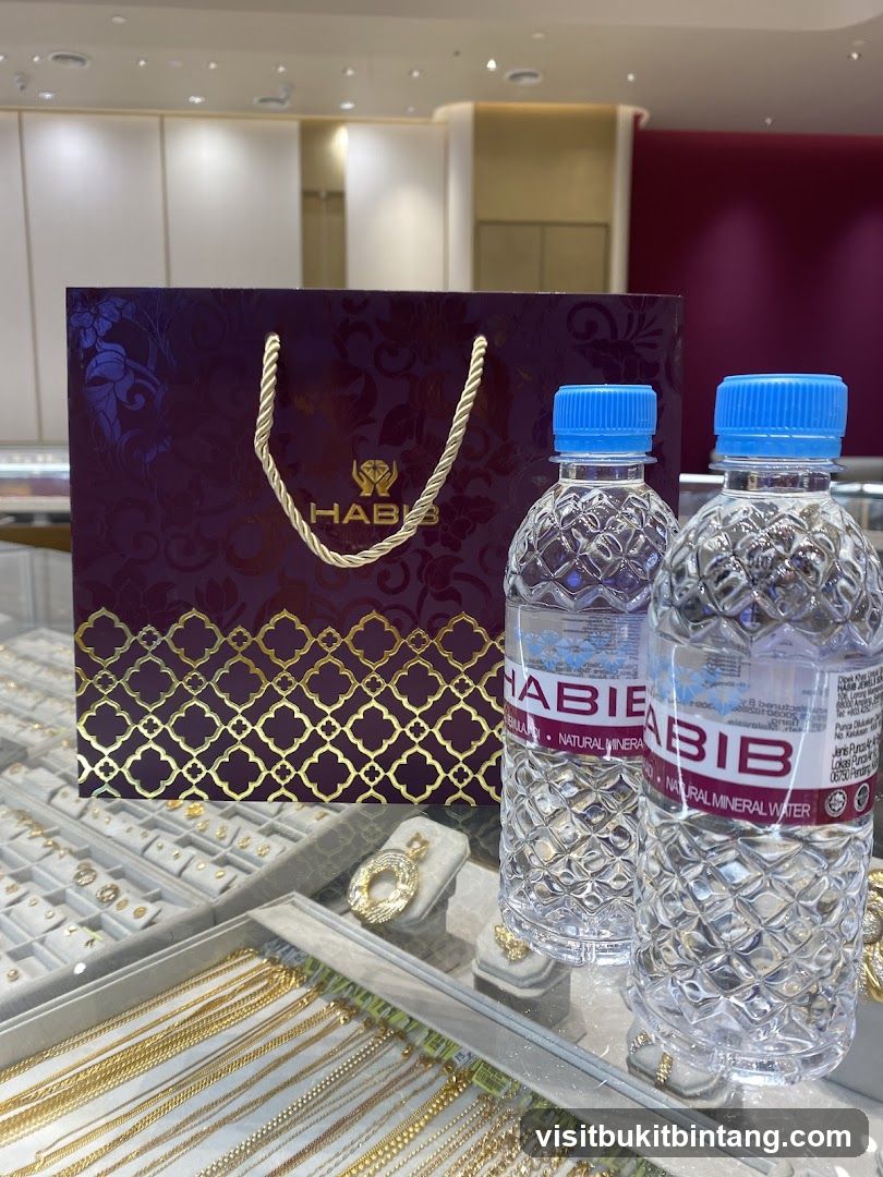 Jewelry Store Display with Water Bottles