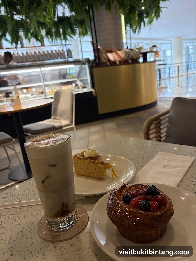 Cafe Table with Pastries and Drink