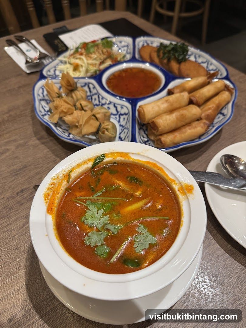 Thai Appetizer Platter and Tom Yum Soup