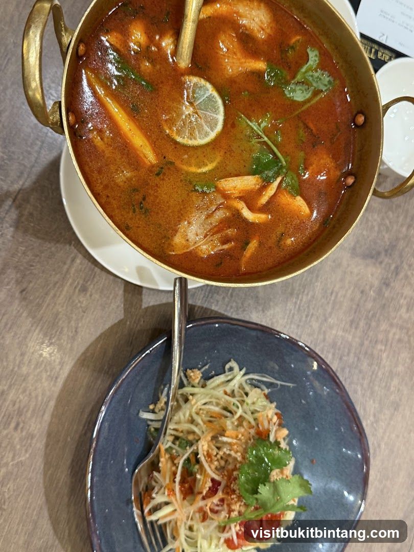 Tom Yum Soup and Papaya Salad