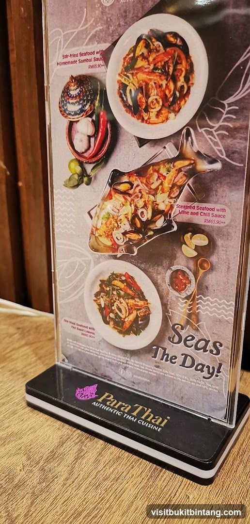 Para Thai Authentic Thai Cuisine Menu