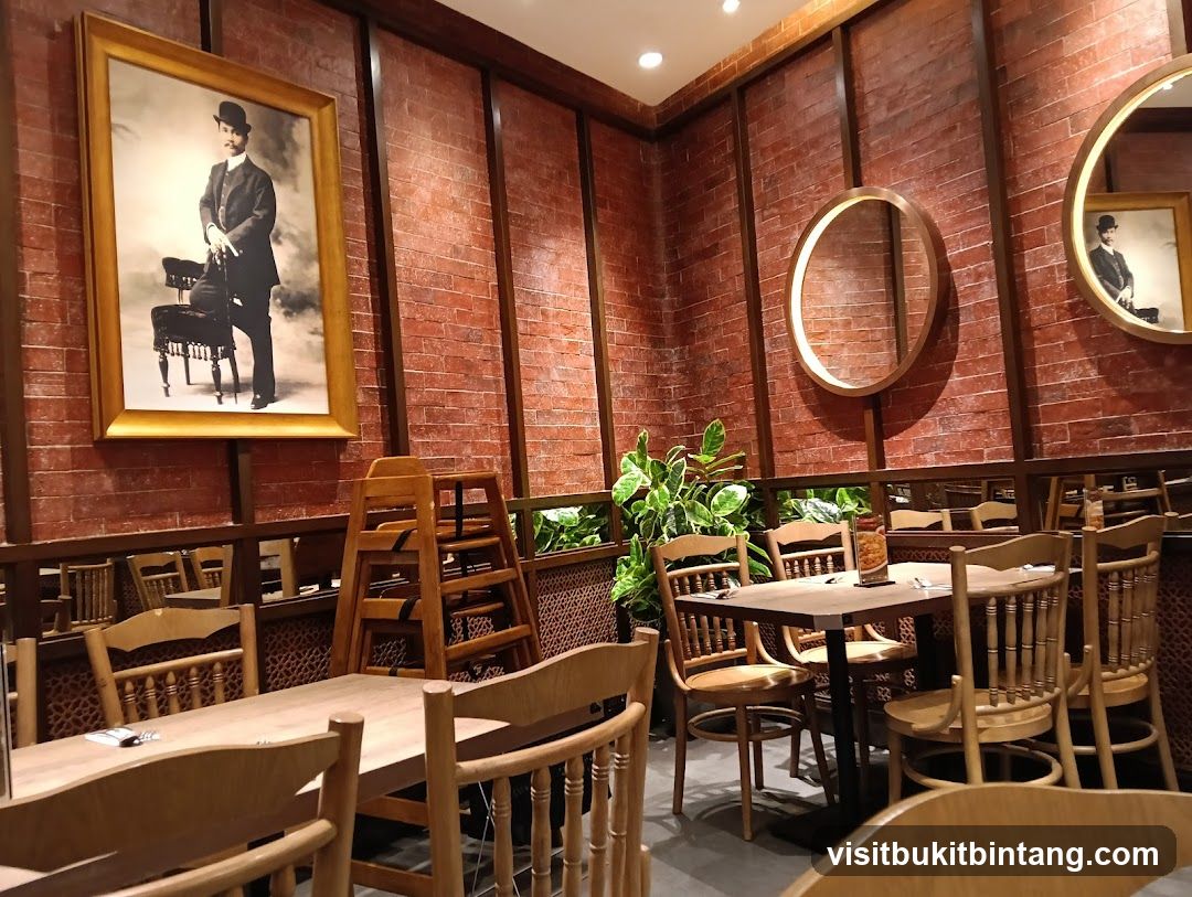 Restaurant Interior with Vintage Portrait