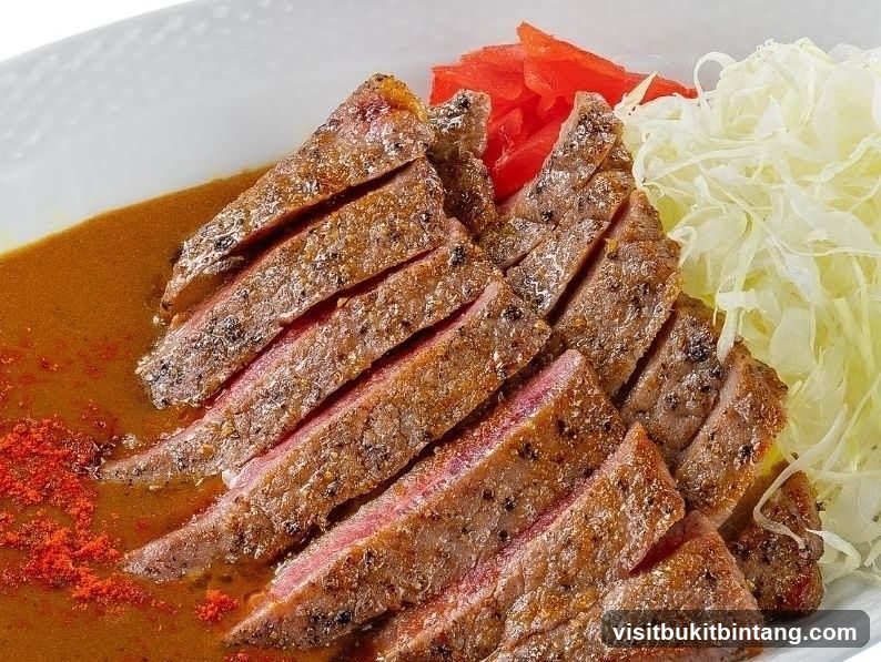 Sliced Steak with Curry Sauce