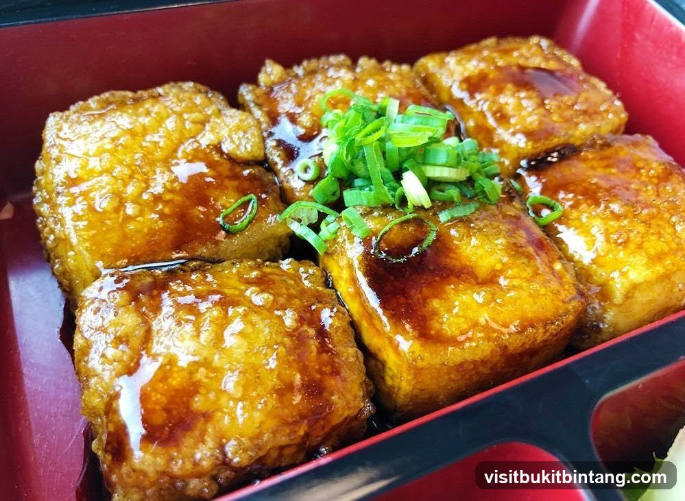 Fried Tofu with Sauce and Scallions