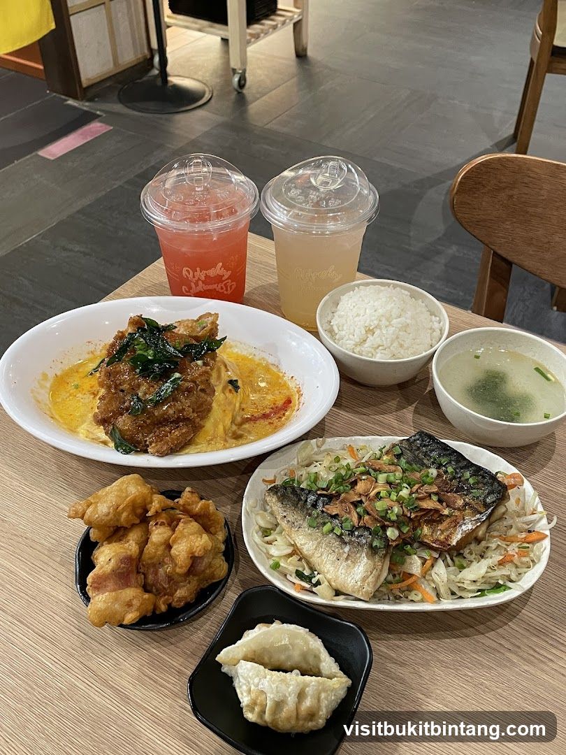 Meal with drinks