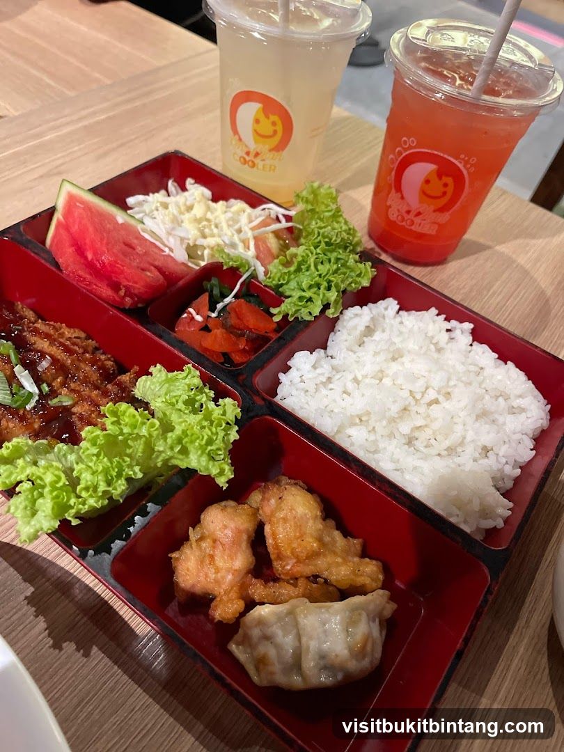Bento Box Meal with Drinks