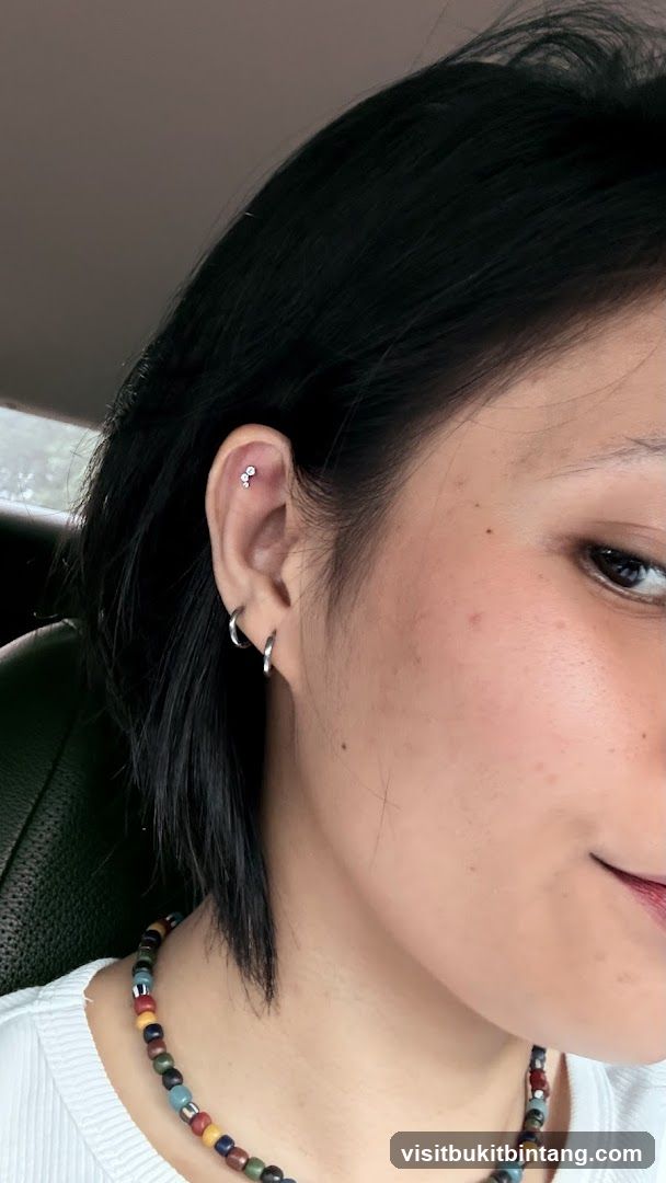 Woman with Ear Piercings
