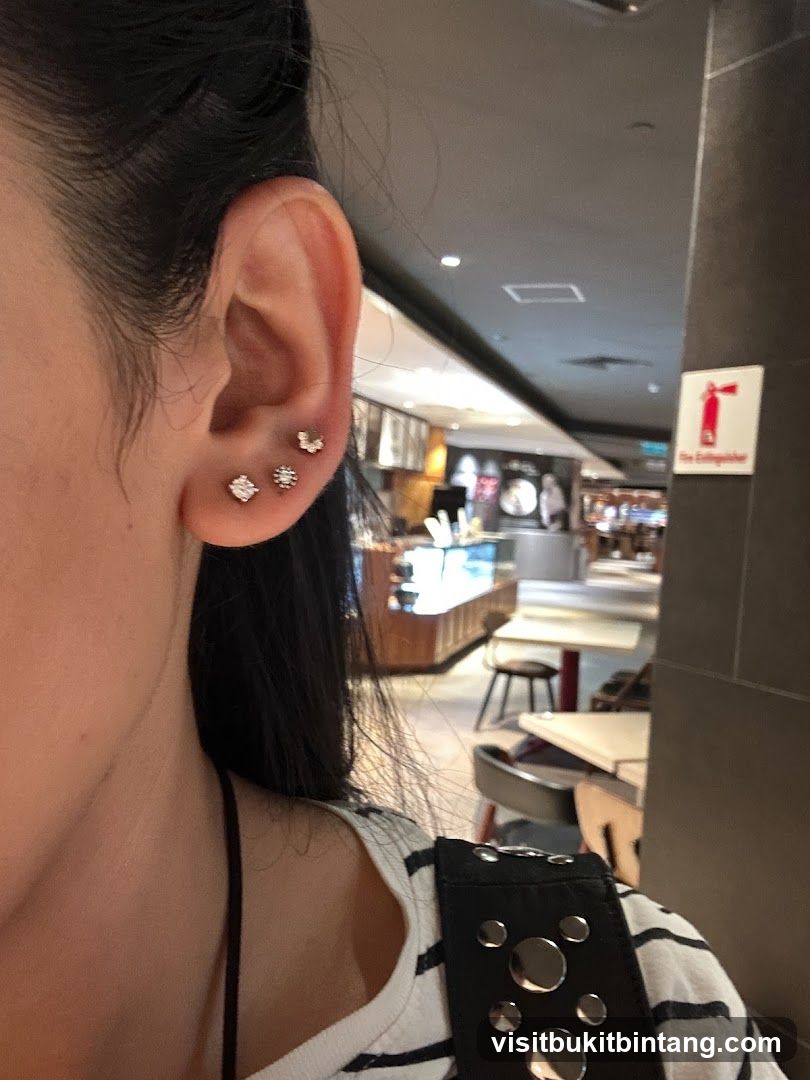 Woman with Earrings in Cafe