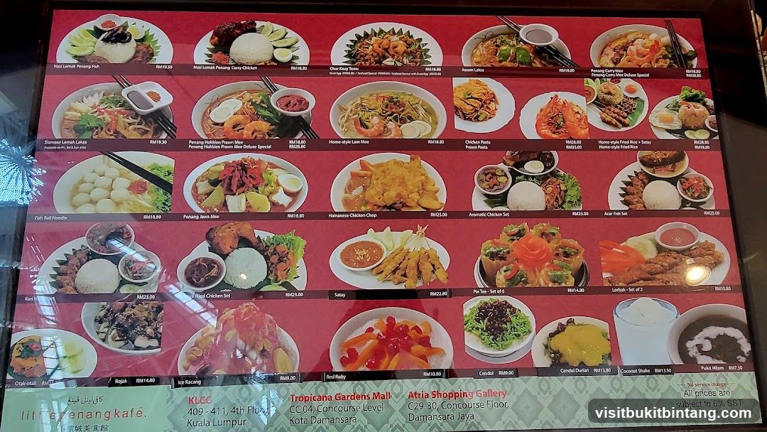 Little Penang Kafe Menu