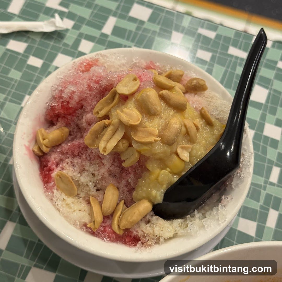 Shaved Ice Dessert with Peanuts and Corn