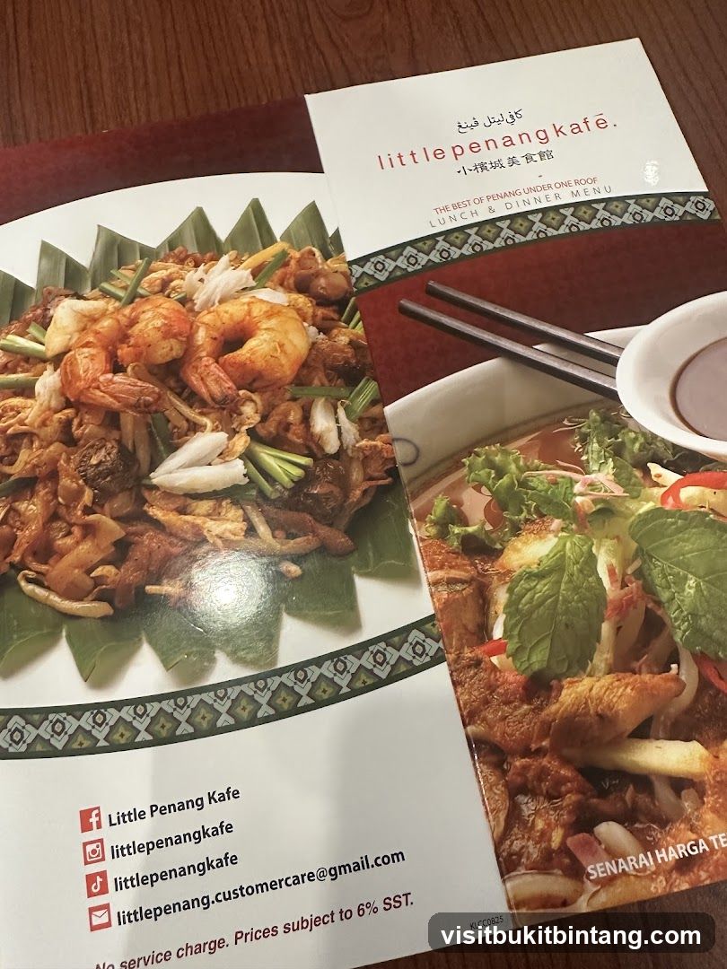 Little Penang Kafe Lunch & Dinner Menu