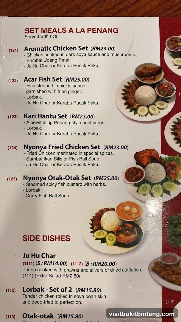 SET MEALS A LA PENANG