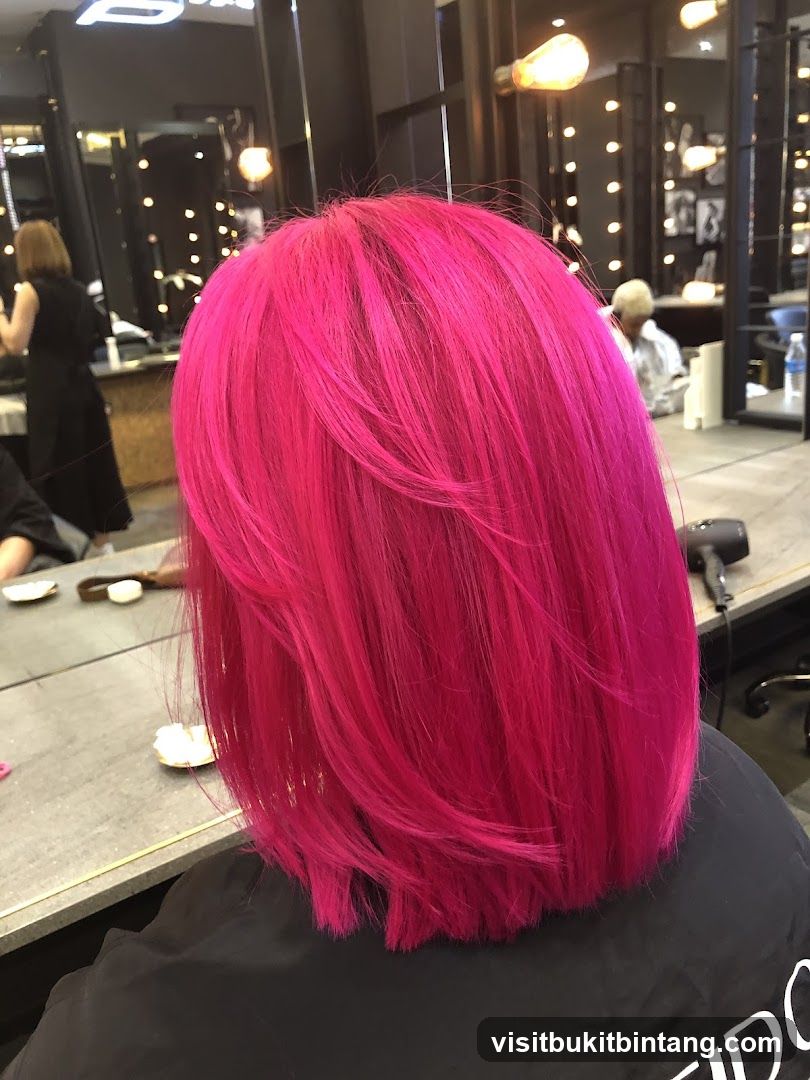 Vibrant Pink Bob Haircut