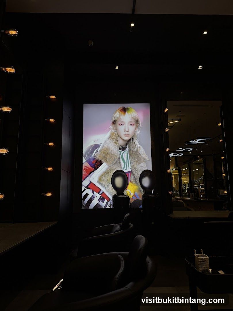 Salon Interior with Digital Display