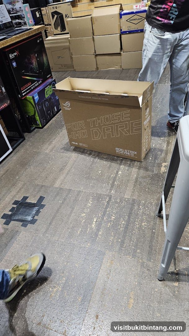 Computer Store Interior with Boxes and Products