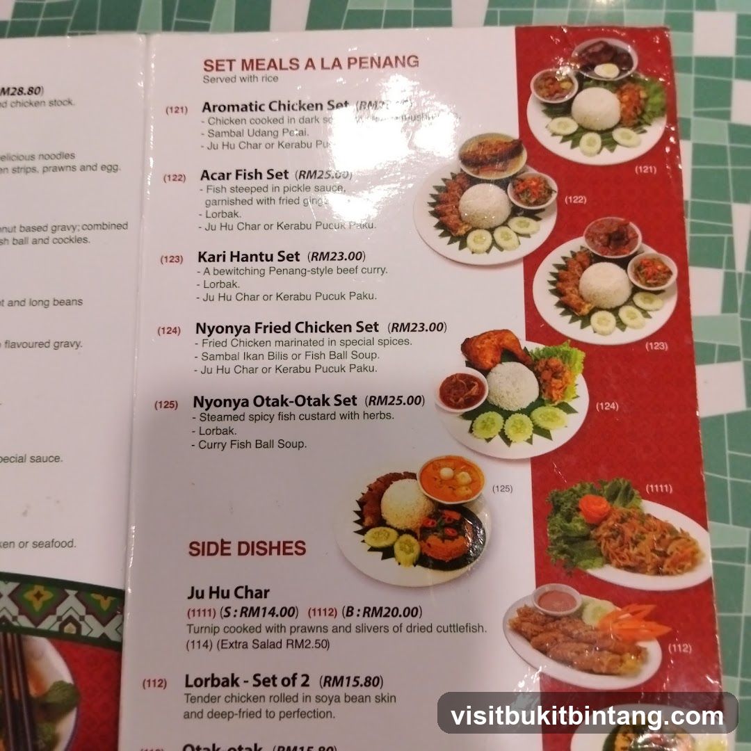 SET MEALS A LA PENANG