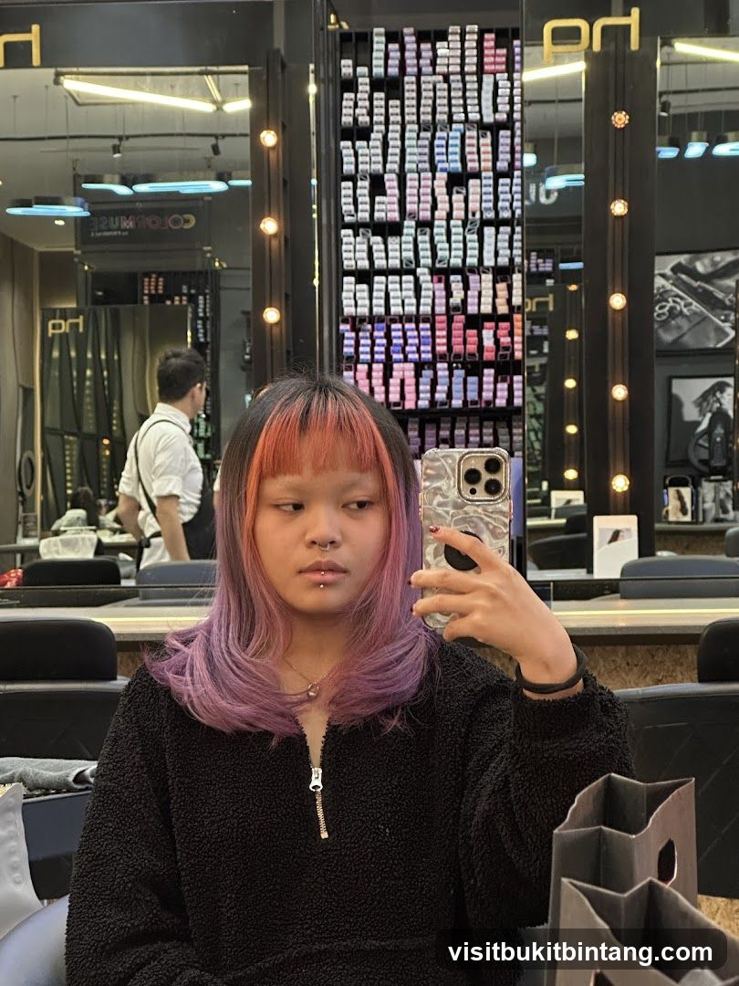 Salon Interior with Hair Dye Samples