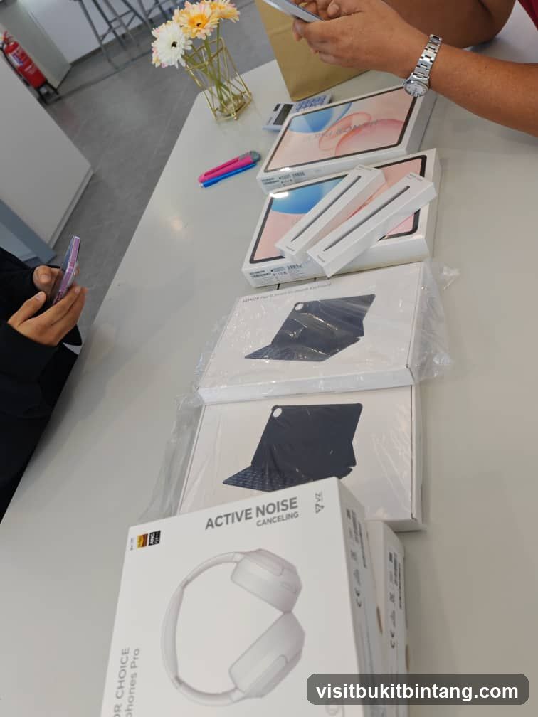 Electronics on a table