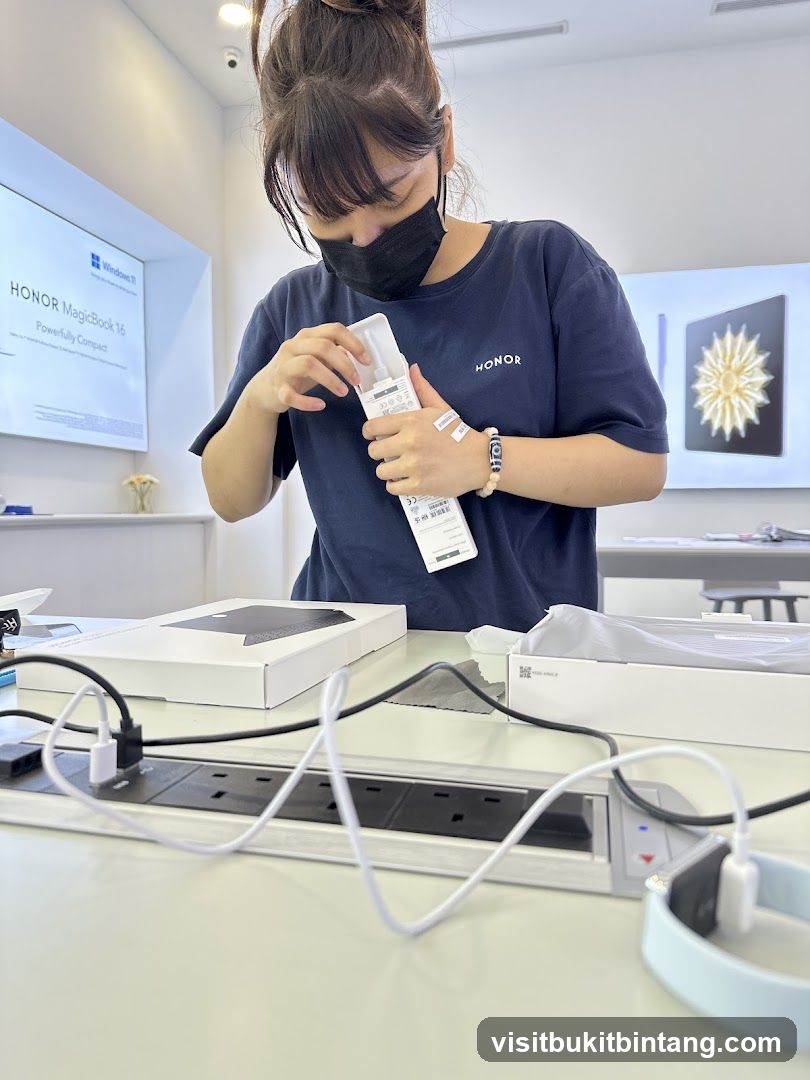 Woman holding a product in a store