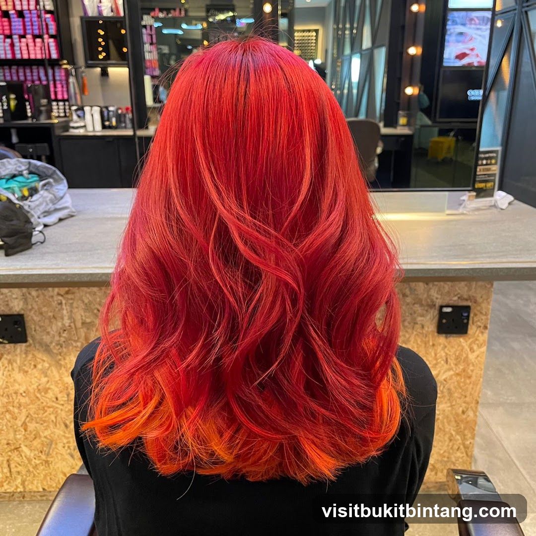 Vibrant Red Ombre Hair