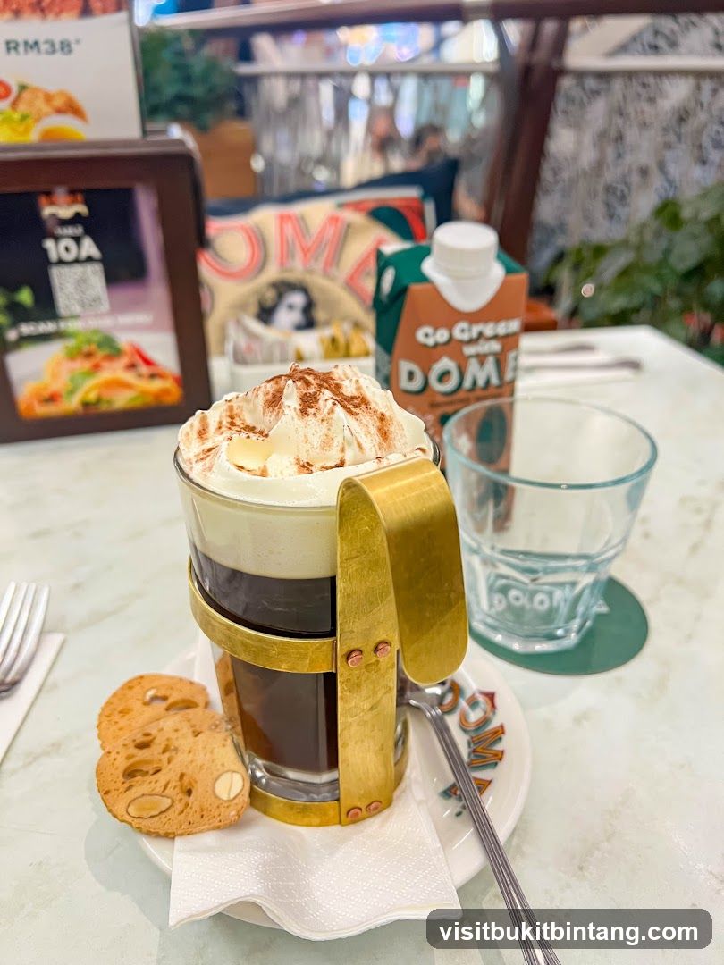 Coffee with Whipped Cream and Biscotti