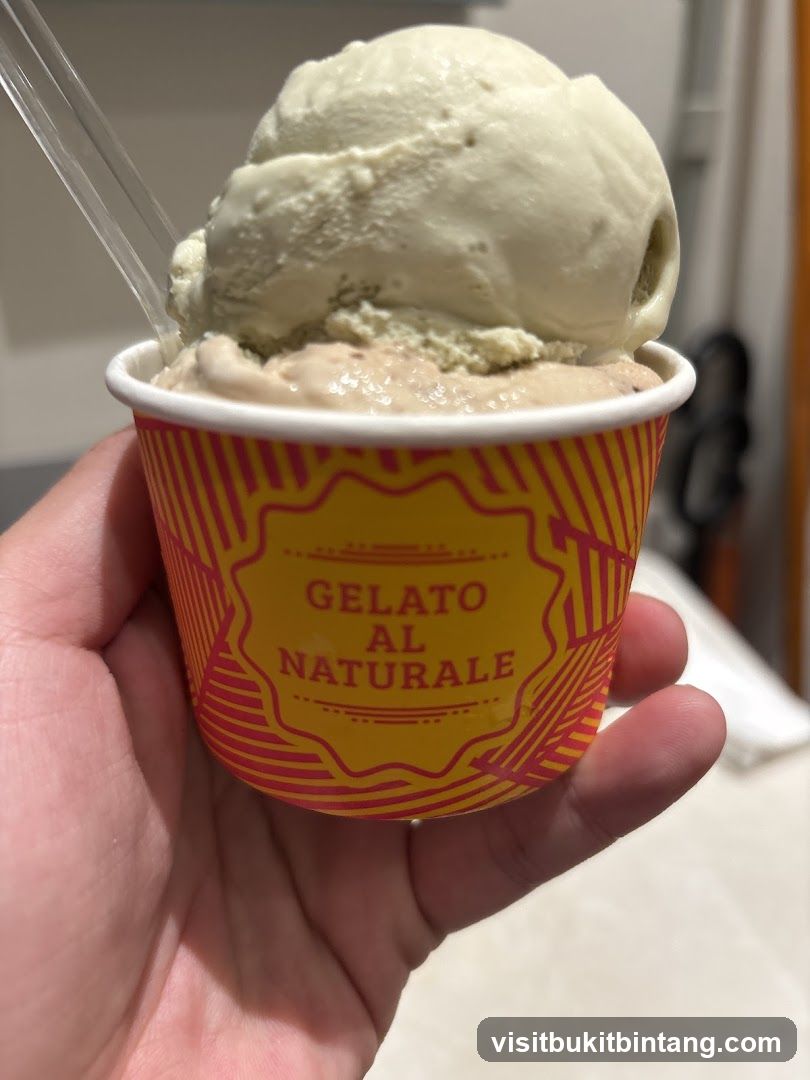 Gelato in a cup