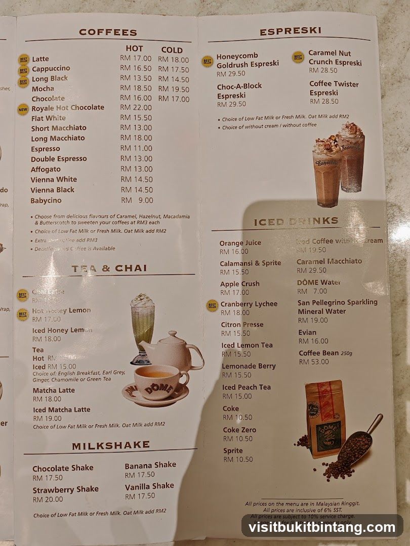 COFFEES, ESPRESKI, TEA & CHAI, MILKSHAKE, ICED DRINKS