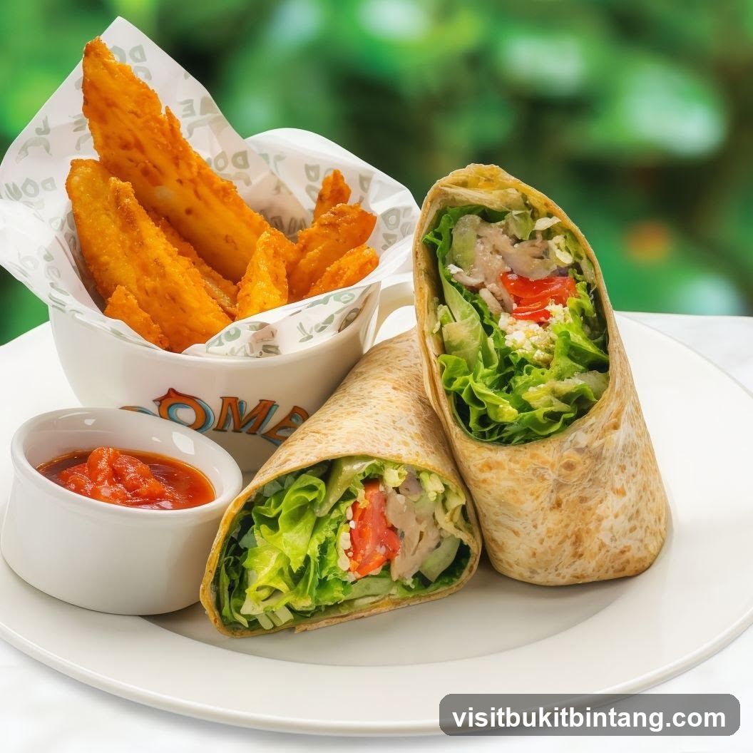Chicken Wrap with Fries and Salsa