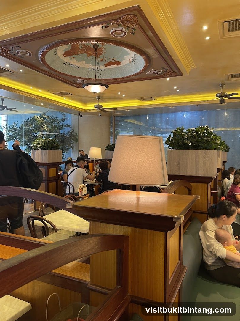 Interior of a restaurant with patrons