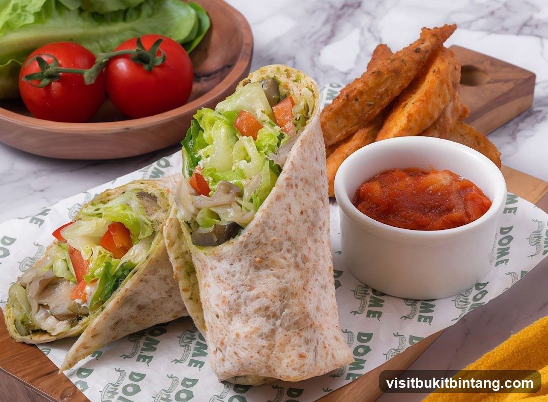 Chicken Wrap with Fries and Salsa