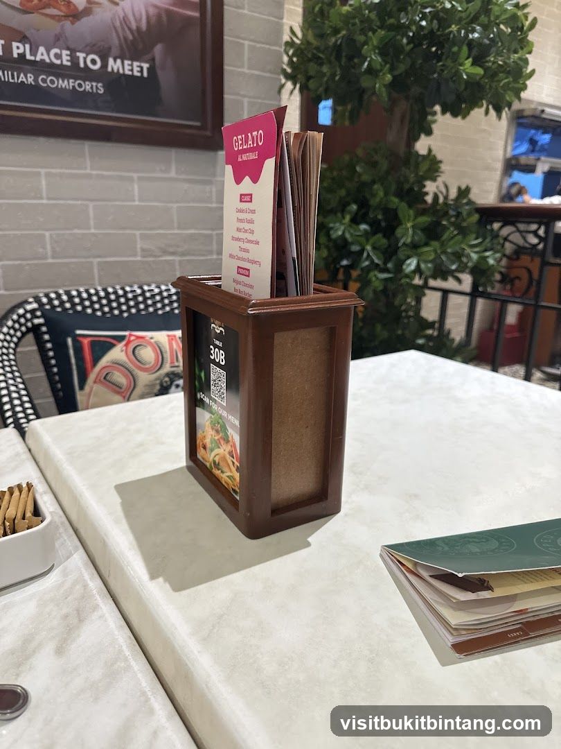 Table Setting with Gelato Menu