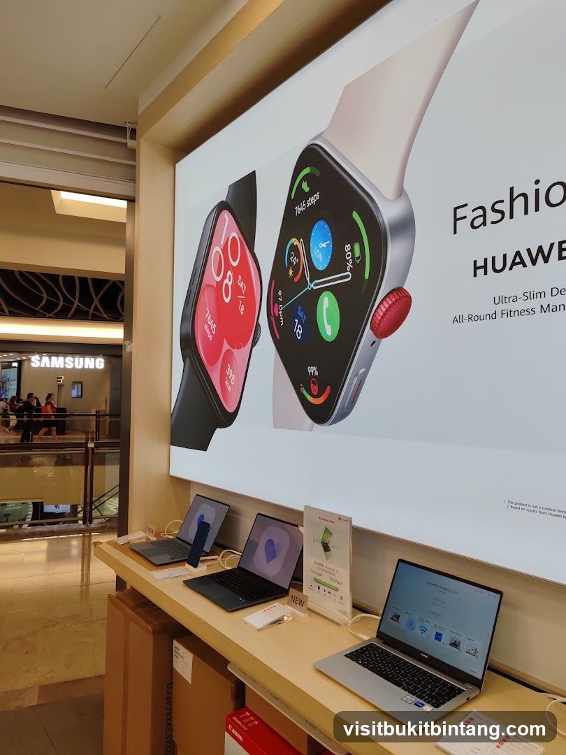 Huawei Smartwatch and Laptop Display