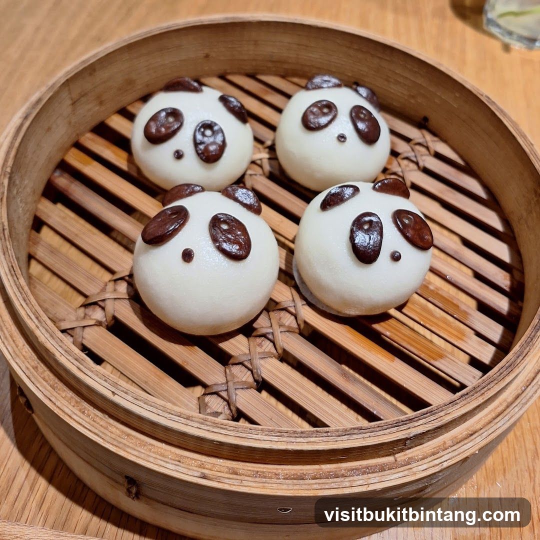 Panda-shaped steamed buns