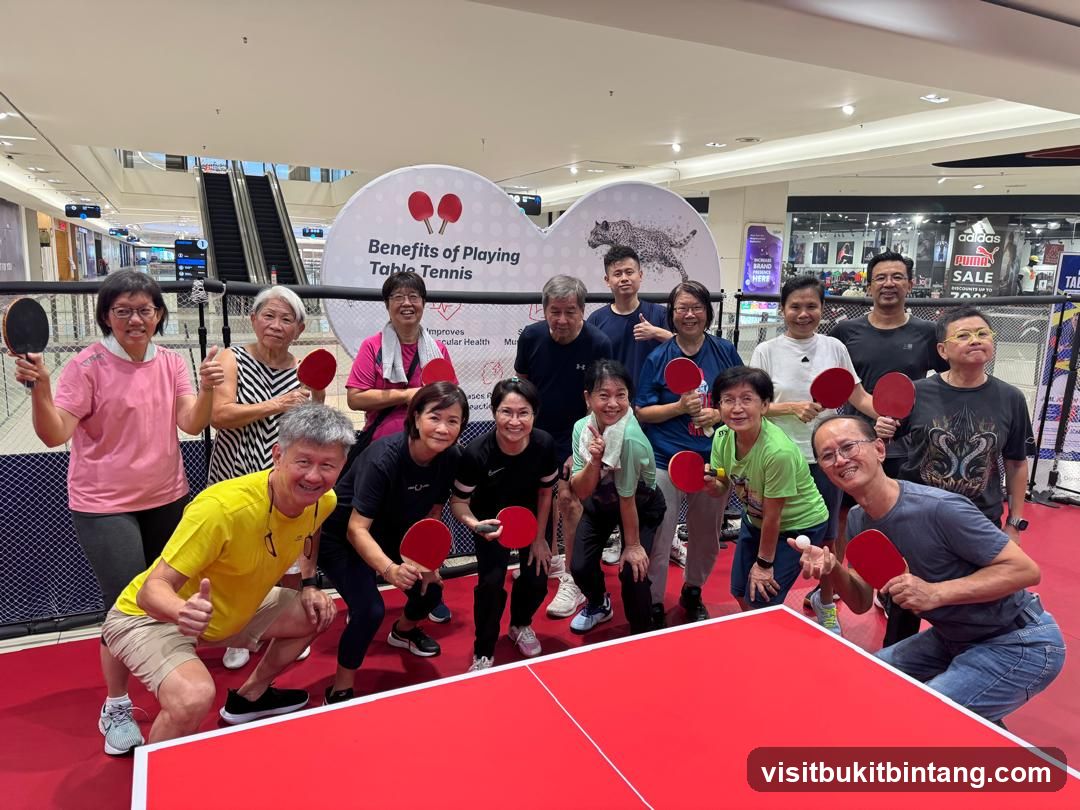 Group Playing Table Tennis