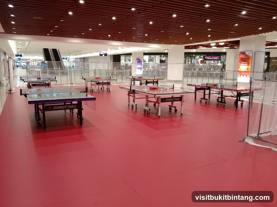 Ping Pong Tables in a Mall