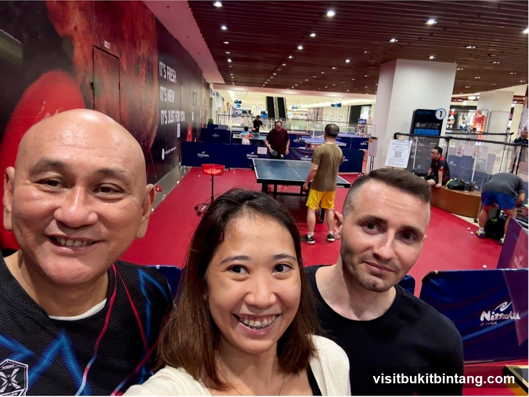 People playing table tennis