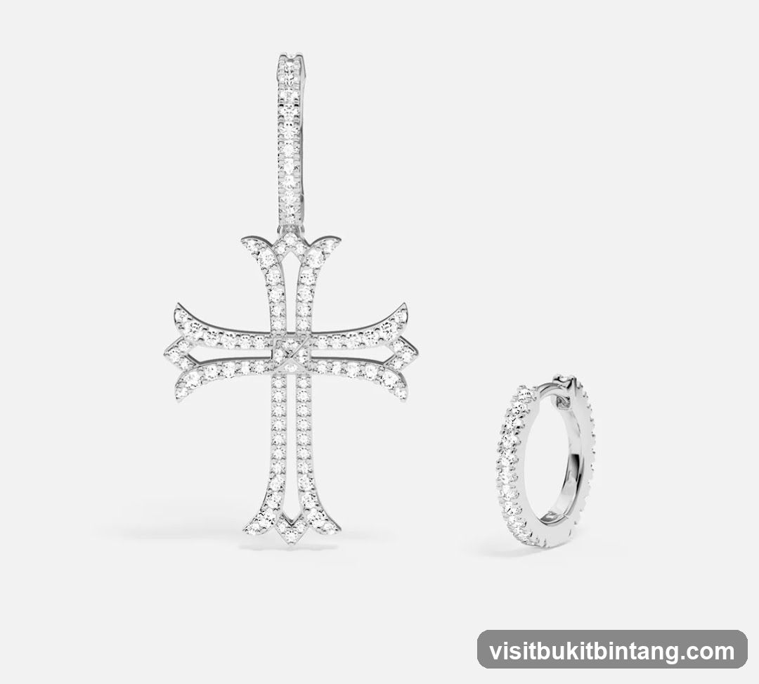 Diamond Cross Earrings