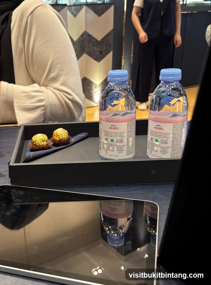 Evian Water and Chocolates
