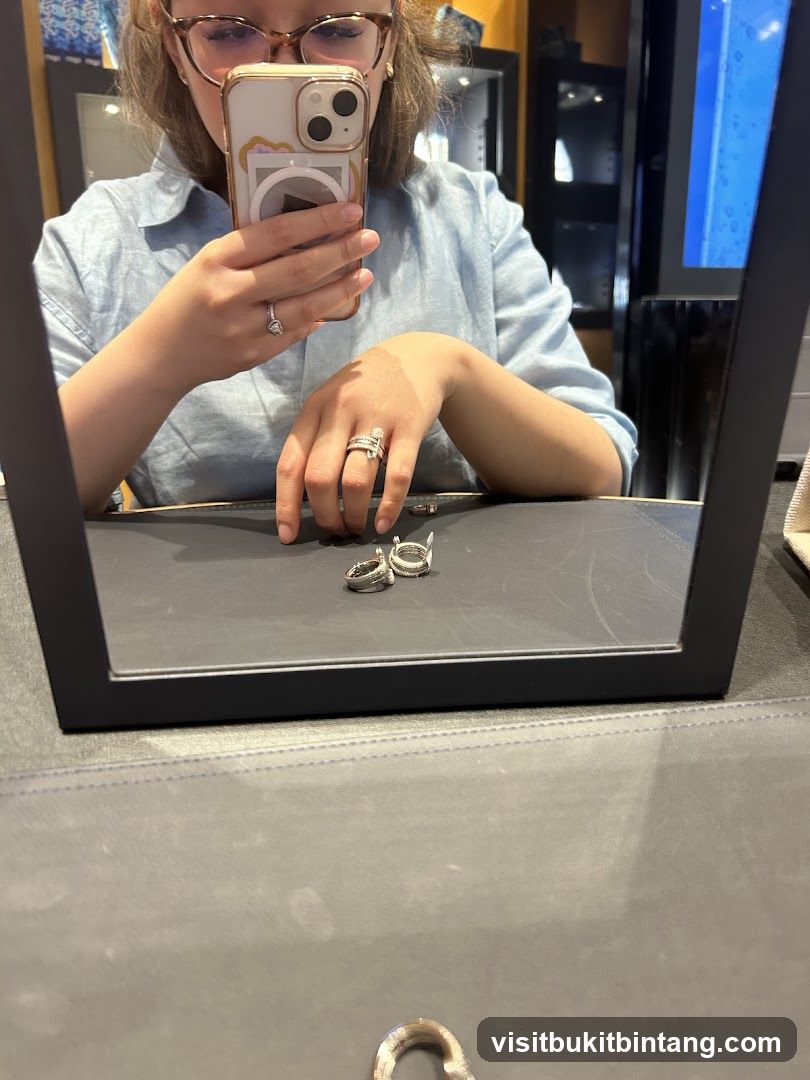 Woman Trying on Rings