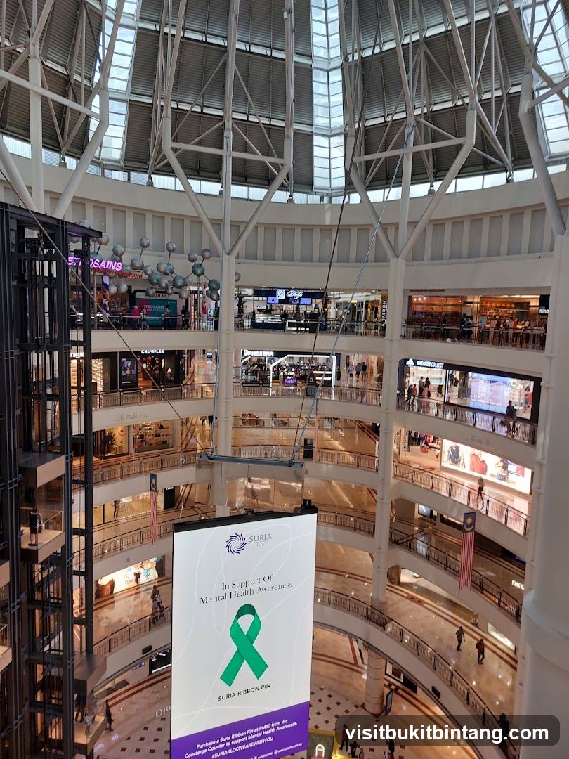 Mall Interior with Mental Health Awareness Banner