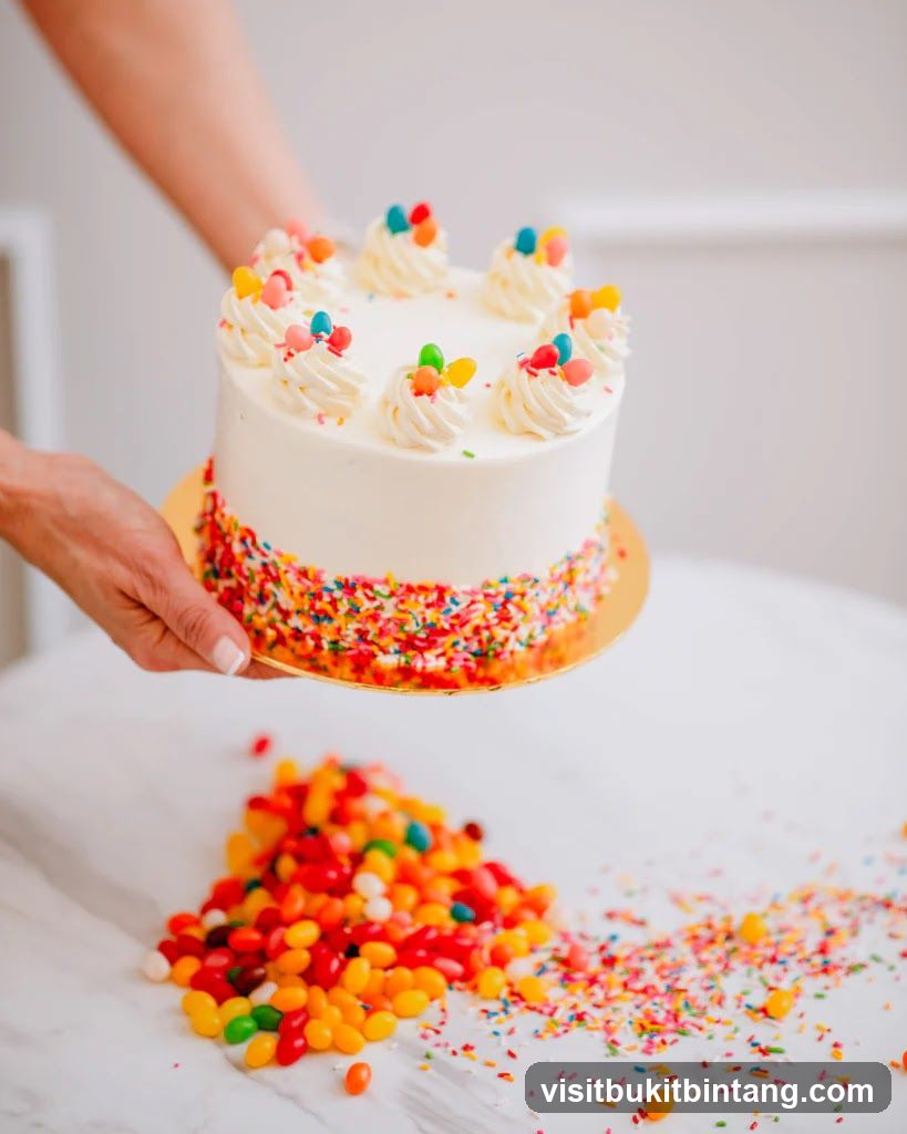 Decorated Cake with Sprinkles and Jelly Beans