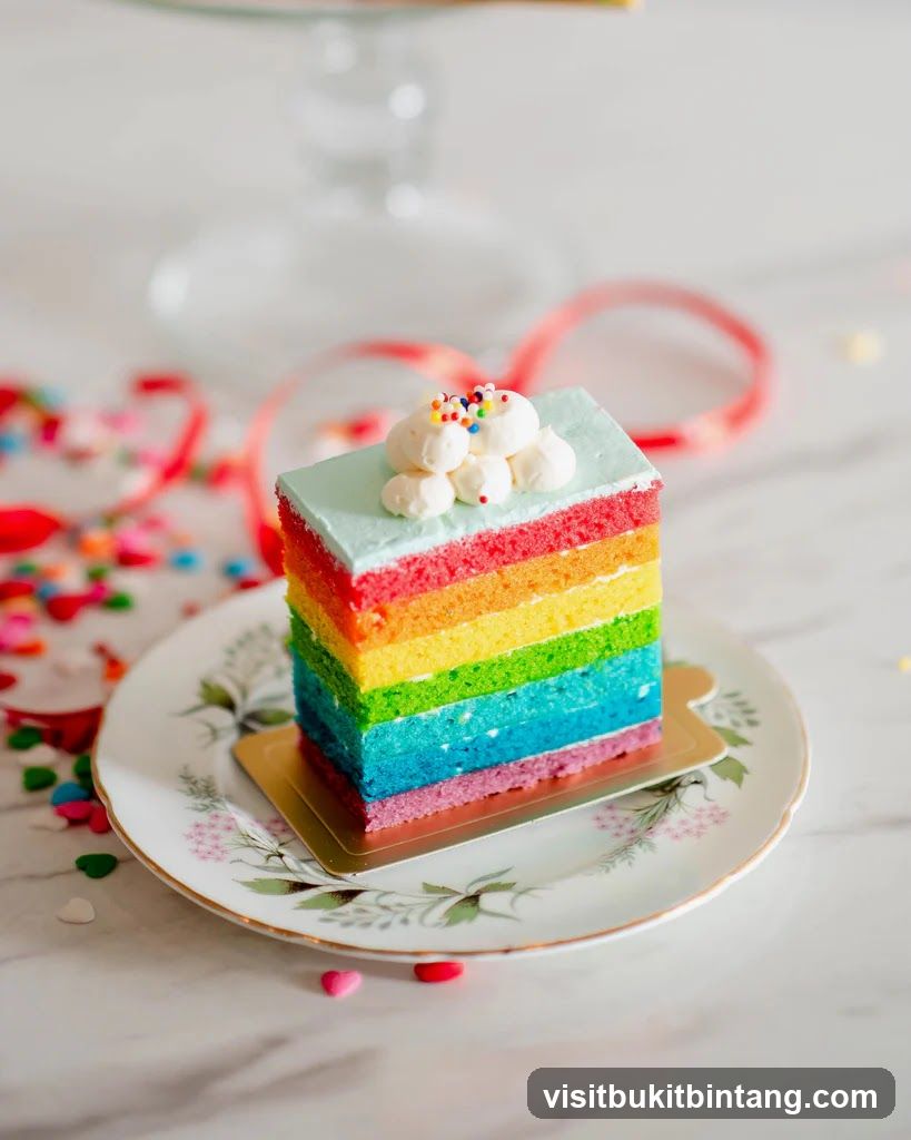 Rainbow Cake Slice