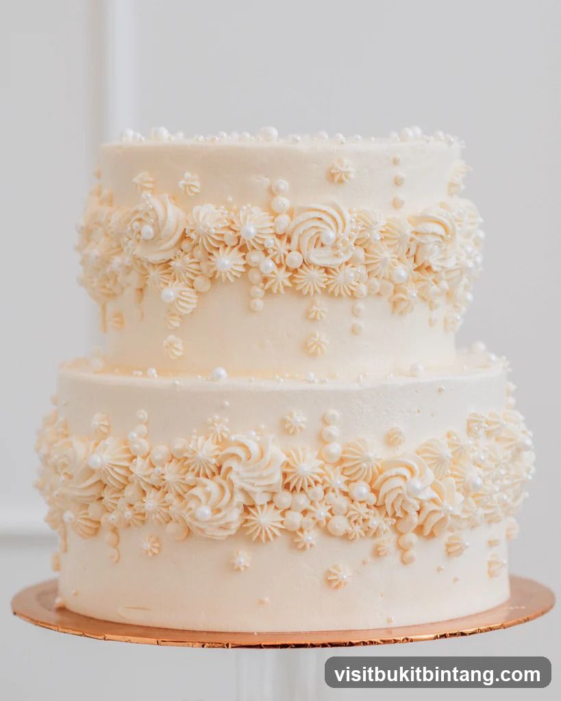 Two-Tiered Cake with Floral Frosting